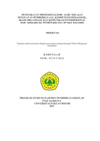 Peningkatan Profesionalisme Guru melalui Penguatan Pemberdayaan, Kompetensi Pedagogik, Iklim Organisasi dan Komunikasi Interpersonal (Studi Analisis Jalur dan SITOREM pada Guru SD Negeri Kota Jambi) / (Increasing Professionalism Through Strengthening  Empowerment, Pedagogic Competence, Organizational Climate  And Interpersonal Communication)