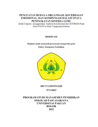 Penguatan Budaya Organisasi, Kecerdasan Emosional, dan Kompensasi Dalam Upaya Peningkatan Kinerja Guru ( Studi Empiris: Menggunakan Analisis Korelasional dan SITOREM Pada Guru PAUD se-Kota Tangerang Selatan )