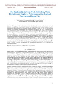 The Relationship between Work Motivation, Work 
Discipline and Employee Performance at the Regional Secretariat of Bogor City