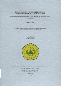 Pemodelan dan Optimasi Penguatan Produktivitas karya Ilmiah Dosen: penelitian menggunakan pendekatan SOP-SDM pada tiga Universitas Swasta di Kota Bogor (Modeling and Optimization Scientific Products Quality Using POP-SDM Method)