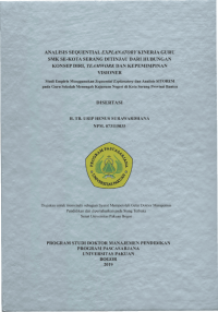 Analisis Seuquential Explantory Kinerja Guru SMK se-Kota Serang Ditinjau Dari Hubungan Konsep Diri, Teamwork Dan Kepemimpinan  Visioner