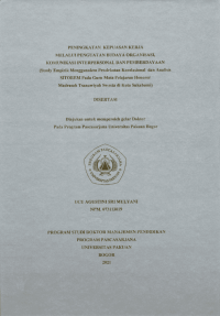 Peningkatan Kepuasan kerja melalui penguatan Budaya Organisasi, Komunikasi interpersonal dan Pemberdayaan: study empirik menggunakan pendekatan korelasional dan analisis SITOREM pada guru Mata Pelajaran Honorer Madrasah Tsanawiyah Swasta di Kota Sukabumi