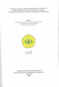 Kepailitan dan Likuidasi Perseroan terbatas berdasarkan pasal 142 UU No. 40 Tahun 2007 tentang Perseroan Terbatas