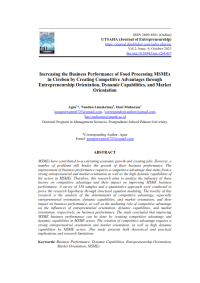 Increasing the Business Performance of Food Processing MSMEs in Cirebon by Creating Competitive Advantages through  Entrepreneurship Orientation, Dynamic Capabilities, and Market Orientation