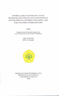 Pembelajaran Generatif untuk meningkatkan pengusaan konsep dan keterampilan generik sains siswa smp pada materi listrik dinamis