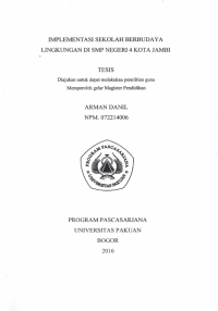 Implementasi Sekolah Berbudaya Lingkungan di SMP Negeri 4 Kota Jambi