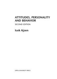 Attitudes, Personality and Behavior