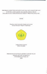 Prediksi Expected Genetic Gain dalam Uji Keturunan Samama (Anthocephalus macrophyllus) (Roxb.) Havil.) di kabupaten Seram Bagian Barat Provinsi Maluku
