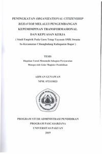 Peningkatan Organizational Citizenship Behavior Melalui Pengembangan Kepemimpinan Transformasional Dan Kepuasan Kerja