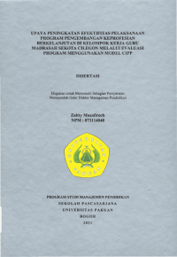 Upaya Peningkatan Efektivitas Pelaksanaan Program Pengembangan Keprofesian Berkelanjutan di Kelompok Kerja Guru Madrasah Sekota Cilegon melalui Evaluasi Program Menggunakan Model CIPP