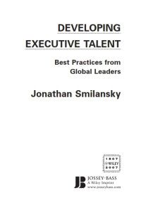 DEVELOPING EXECUTIVE TALENT : Best Practices from Global Leaders