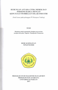 Hubungan Antara Citra Merek Dan Persepsi Harga Dengan Keputusan Pembelian Solar Industri
