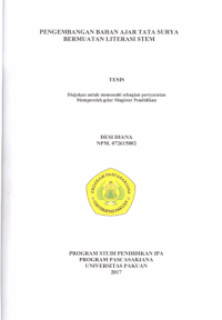 Pengembangan Bahan Ajar Tata Surya Bermuatan Literasi STEM