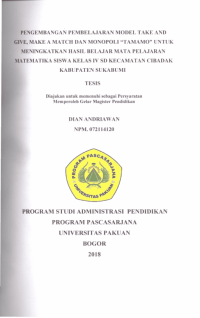 Pengembangan Pembelajaran Model Take And Give, Make A Match Dan Monopoli 