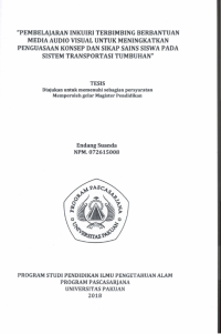 Pembelajaran Inkuiri Terbimbing Berbantuan Media Audio Visual untuk Meningkatkan Penguasaan Konsep dan Sikap Sains Siswa pada Sistem Transportasi Tumbuhan