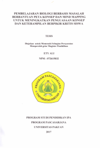 pembelajaran biologi berbasis masalah berbantuan peta konsep dan mind mapping untuk meningkatkan pengusaan konsep dan keterampilan berpikir kritis siswa