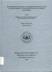 Pengembangan bahan ajar berbasis proyek pada materi energi untuk meningkatkan literasi sains siswa