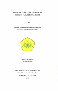 Profil Literasi Lingkungan Siswa SD di Kota Bogor