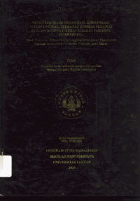 Pengaruh Iklim Organisasi, Komunikasi Interpersonal, terhadap Kinerja Pegawai dengan Motivasi Kerja sebagai Variabel Intervening (Studi Empirik : Satuan Kerja Lingkup Balai Besar Penerapan Standar Instrumen Pertanian Wilayah Jawa Barat)