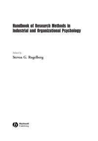 Handbook of research methods in industrial and organizational psychology