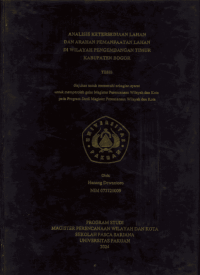 Analisis Ketersediaan Lahan Dan Arah Pemanfaatan Lahan Di Wilayah Pengembangan Timur Kabupaten Bogor