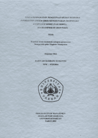 Upaya Peningkatan Penggunaan Human Resource Information System (HRIS) Menggunakan Technology Accepttance Model (TAM Model) (Studi Empirirs di Grup Pako)