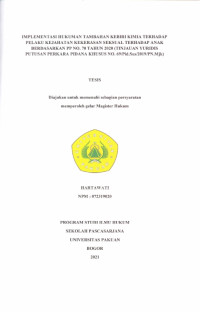 Implementasi Hukuman Tambahan Kebiri Kimia terhadap Pelaku Kejahatan Kekerasan Seksual terhadap Anak berdasarkan PP no. 70 Tahun 2020 (Tinjauan Yuridis Putusan Perkara Pidana Khusus no. 69/Pid.Sus/2019/PN.Mjk)