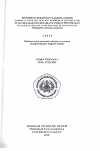 Efektifitas Peraturan Walikota Bogor Nomor 2 Tahun 2012 Tentang Pemberian Izin Belajar Ijazah Bagi Pegawai Negeri Sipil Di Lingkungan Pemerintahan Kota Bogor