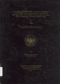 Analisis Determinan Pengambilan Keputusan Dalam Memilih Program Studi Manajemen Pascasarjana Universitas Ipwija dengan Citra Merek Sebagai Variabel Intervening