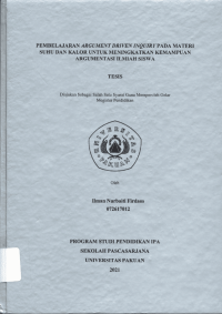 Pembelajaran Argument Driven Inquiry pada Materi Suhu dan Kalor untuk Meningkatkan Kemampuan Argumentasi Ilmiah Siswa