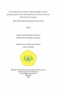 Pengembangan Model Media Pembelajaran Board Game Untuk Meningkatkan Pengetahuan Keunggulan Lokal (R&D di Masyarakat Adat Kesepuhan Banten Kidul)