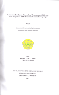 manajemen Kurikulum International Baccalaureate (IB) Primary Years Programme (PYP) Madania Parung Bogor