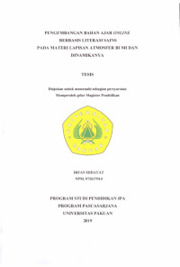 Pengembangan Bahan Ajar Online Perbasis Literasi Sains Pada Materi Lapisan Atmosfer Bumi Dan Dinamika