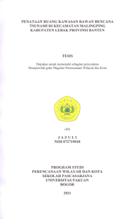 Penataan Ruang Kawasan Rawan Bencana Tsunami di Kecamatan Malingping Kabupaten Lebak Provinsi Banten