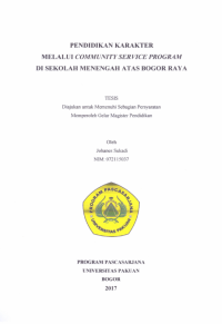 Pendidikan Karakter Melalui Community Service Program Di Sekolah Menengah Atas Bogor Raya