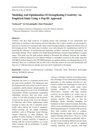 Modeling And Optimization Of Strengthening Creativity: An Empirical Study Using A Pop-Hr Approach