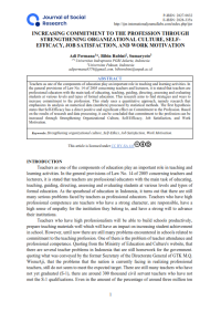 INCREASING COMMITMENT TO THE PROFESSION THROUGH STRENGTHENING ORGANIZATIONAL CULTURE, SELF-EFFICACY, JOB SATISFACTION, AND WORK MOTIVATION