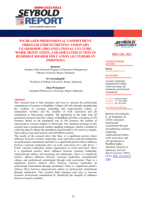 INCREASED PROFESSIONAL COMMITMENT THROUGH STRENGTHENING VISIONARY LEADERSHIP, ORGANIZATIONAL CULTURE, WORK MOTIVATION, AND JOB SATISFACTION IN BUDDHIST HIGHER EDUCATION LECTURERS IN INDONESIA