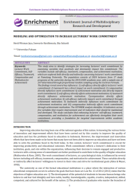 MODELING AND OPTIMIZATION TO INCREASE LECTURERS' WORK COMMITMENT