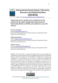 Improving Service Quality And Commitment To The Profession Through Strengthening OCB, Job Satisfaction, And Self Efficacy