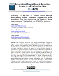 Increasing The Quality Of Lecturer Service Through Strengthening Servant Leadership, Empowerment, Work Motivation, And Job Satisfaction: An Empirical Study Approach using Path Analysis and SITOREM Analysis