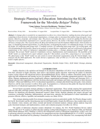 Strategic Planning in Education: Introducing the KLIK Framework for the 'Merdeka Belajar' Policy