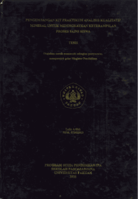 Pengembangan KIT Praktikum Analisis Kualitatif Mineral untuk Meningkatkan Keterampilan Proses Sains Siswa