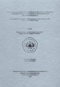 Peningkatan Komitmen Terhadap Organisasi Melalui Pengembangan Teamwork dan Kepemimpinan Transformasional