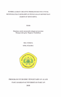 Pembelajaran Creative problem Solving Untuk Meningkatkan Kemampuan Penguasaan Konsep Dan Habits Of Mind Siswa