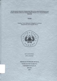 Penegakan Hukum Terhadap Pelanggaran Penggunaan Sabuk Keselamatan Oleh Supir Angkutan Umum di Kota Bogor