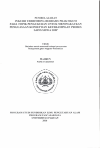 Pembelajaran Inkuiri Terbimbing Berbasis Praktikum Pada Topic Pengukuran Untuk Meningkatkan Penguasaan Konsep Dan Keterampilan Proses Sains Siswa SMP