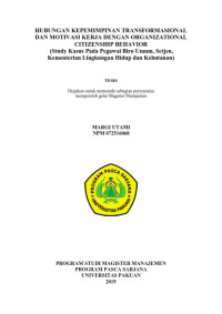 Hubungan Kepemimpinan Transformasional Dan Motivasi Kerja Dengan Organizational Citizenship Behavior