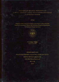 Pemodelan  Spasial Penggunaan Lahan/Tutup Lahan Wilayah Bogor Barat Kabupaten Bogor