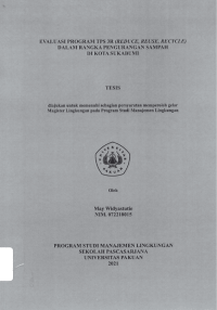 Evaluasi Program TPS 3R (REDUCE, REUSE, RECYCLE) Dalam Rangka Pengurangan Sampah di Kota Sukabumi